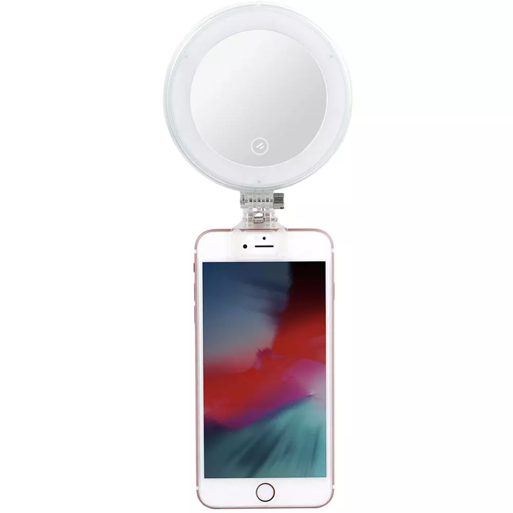 טבעת מנורות בטלפון (15 תמונות): איך לבחור מנורה קטנה עבור selfie? מאפיינים של מיני illuminator עבור הטלפון החכם, כושר פרופורציות לירי 6692_14