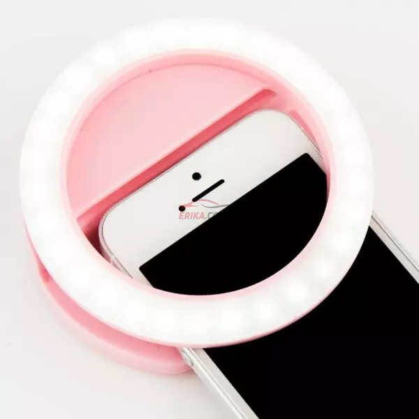 Ring lamp sa telepono (15 mga larawan): Paano pumili ng isang maliit na lampara para sa selfie? Mga katangian ng mini-illuminator para sa smartphone, fitness propors para sa pagbaril 6692_3