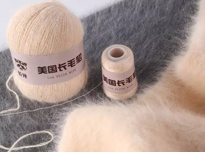 Mink Fluff Yarn: შემადგენლობა და პალიტრა საბრძოლო ნართი for ქსოვის. რა ხდის მას? Fluffy ნართი პროდუქტები Mink ბეწვი. მომხმარებელთა მიმოხილვა 6703_16