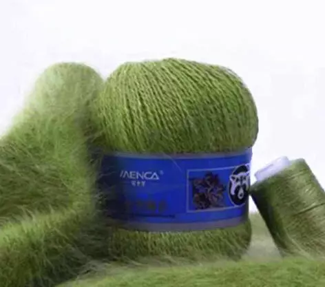 Mink Fluff Yarn: Gearstalling en palet fan Martial Yarn foar it breien. Wat makket it? Fluffy Yarn-produkten út Mink Fur. Klant beoordelingen 6703_7
