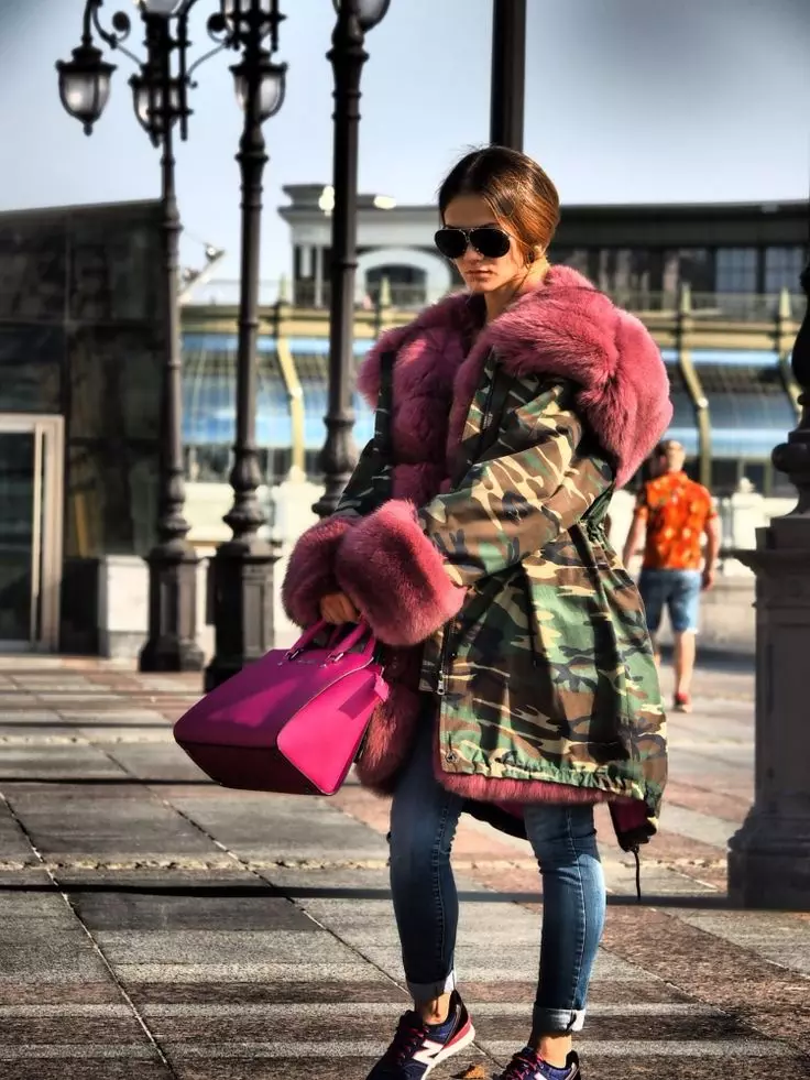 Parco invernale delle donne con pelliccia naturale (120 foto): una giacca femminile-parco su pelliccia naturale, con pelliccia colorata. Con pelliccia all'interno 678_63