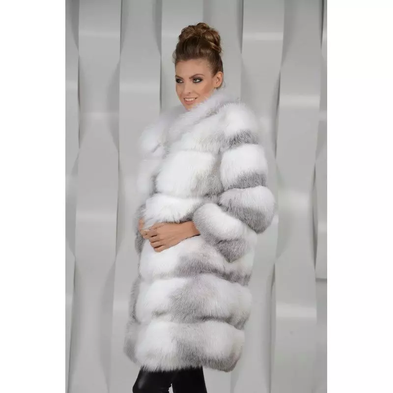 甘いフォックスの毛皮のコート34写真：サンドスレッド横の毛皮のコートのおしゃれなパターン、フード付き 693_10