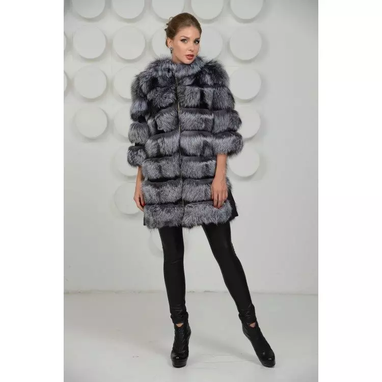 甘いフォックスの毛皮のコート34写真：サンドスレッド横の毛皮のコートのおしゃれなパターン、フード付き 693_5
