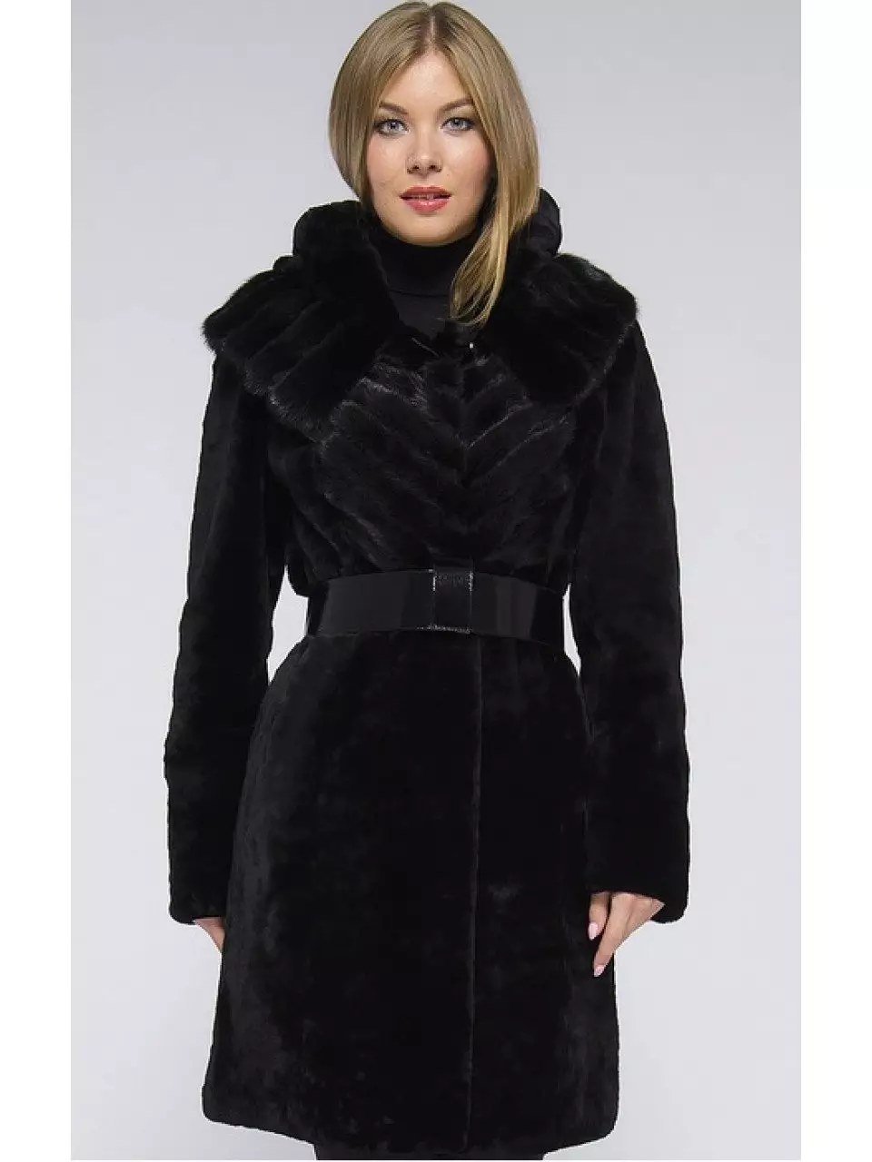Muton Fur Coat with Mink Finish (51 լուսանկար). Muton մոդելներ Mink Collar- ի հետ 708_35