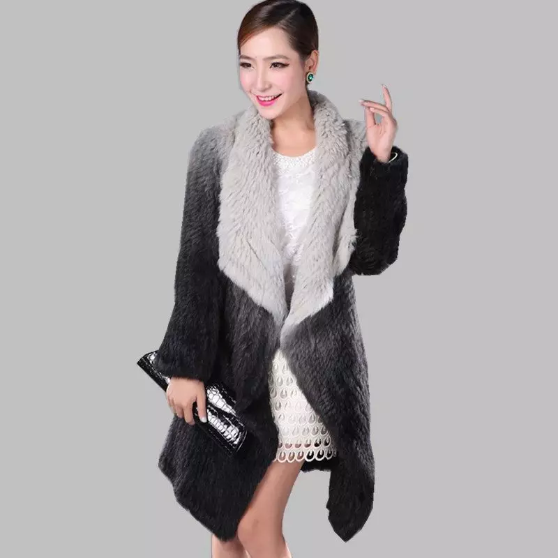 Knitted Fur Coat (50 wêne): Ji yaran, bi kincê knitted, ji çirûskên knitted, ji bîhnek knitted, ji bask, knitted 718_12