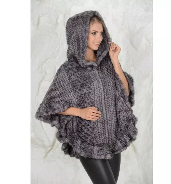 Knitted Fur Coat (50 wêne): Ji yaran, bi kincê knitted, ji çirûskên knitted, ji bîhnek knitted, ji bask, knitted 718_14