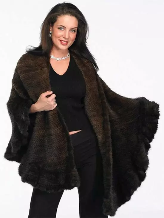 Manteau de fourrure tricoté (50 photos): de fil, manteau de fourrure avec manches tricotées, à partir de la fourrure tricotée, de laine, de tricoté 718_29