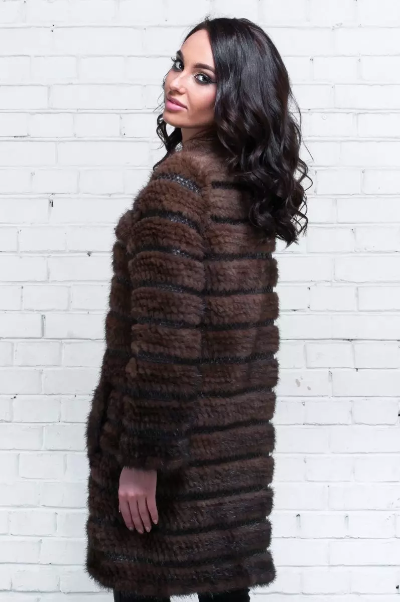 針織毛皮大衣（50張）：從紗線，皮草外套帶針織袖，從針織毛皮，從羊毛，針織基礎 718_35