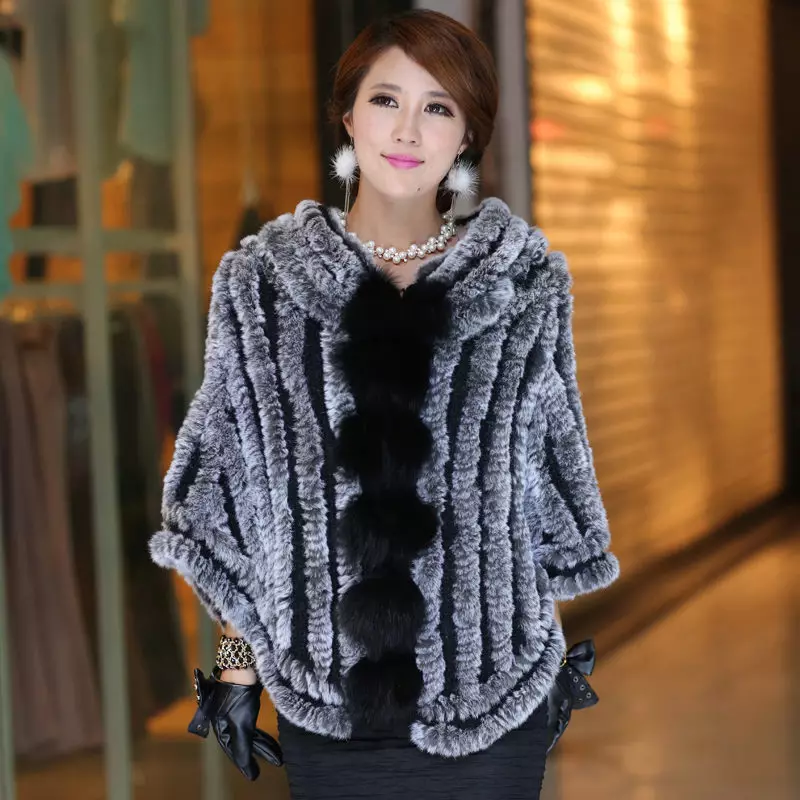 Manteau de fourrure tricoté (50 photos): de fil, manteau de fourrure avec manches tricotées, à partir de la fourrure tricotée, de laine, de tricoté 718_4