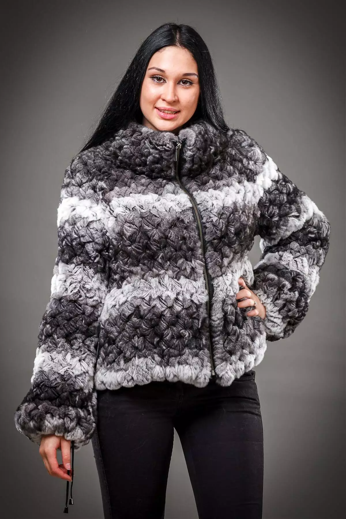 Manteau de fourrure tricoté (50 photos): de fil, manteau de fourrure avec manches tricotées, à partir de la fourrure tricotée, de laine, de tricoté 718_44