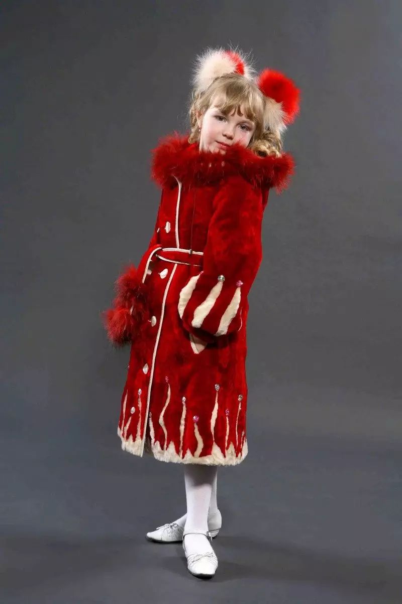 Pelsjakke for en jente (101 bilder): Barnas pelsjakker for en tenåringspike 12 år gammel, pelsjakke på jenter 1-3 år, 4-7 og 8-10 år 719_14