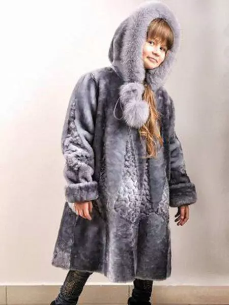 Pelsjakke for en jente (101 bilder): Barnas pelsjakker for en tenåringspike 12 år gammel, pelsjakke på jenter 1-3 år, 4-7 og 8-10 år 719_83