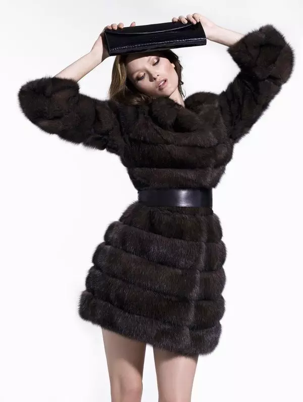 毛皮コート用ベルト（40写真）：革、インナーベルト、壊れた、黒、長い、広いベルト、サテン、ストレート 723_10