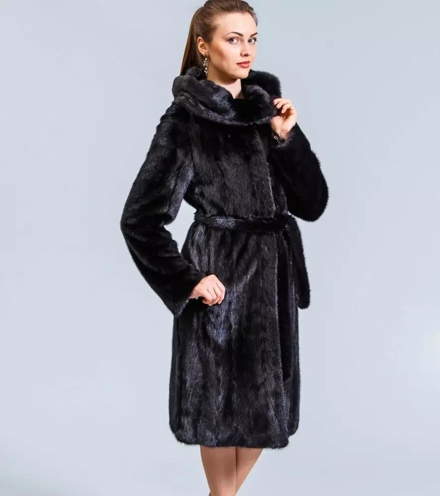 毛皮コート用ベルト（40写真）：革、インナーベルト、壊れた、黒、長い、広いベルト、サテン、ストレート 723_7