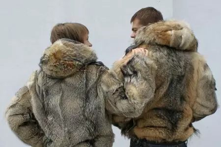 Wolf Bun kabát (60 fotó): Női szőrme kabát, egy sztyepp farkas szőről, piros, fekete, mennyi költségek, vélemények 728_19