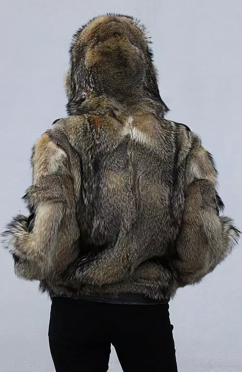 Wolf Fur-mantelo (60 fotoj): Virina petego, de stepa lupa pelto, de ruĝa, nigra, kiom multe kostas, recenzoj 728_7