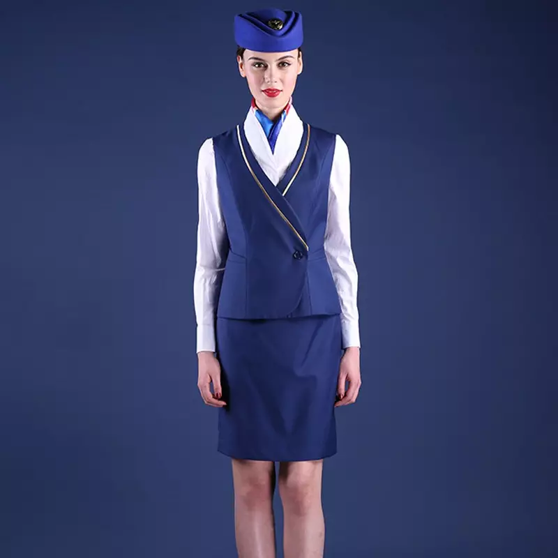 Form für Flugbegleiter und Flugbegleiter (48 Fotos): Uniformen verschiedener Fluggesellschaften in der Welt. Die schönste Männer- und Frauenbekleidung der Aeroflot Russlands. Was macht es? 7332_6