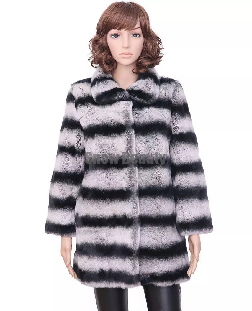 Rabbit Fur Coat 154 Լուսանկարը. Որքան է նապաստակի մորթյա վերարկուն, նապաստակի մորթյա ռեx, chinchilla նապաստակ, ակնարկներ 740_65