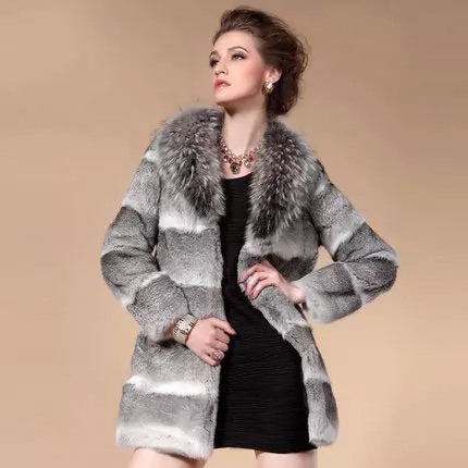 Kuneho Fur Coat 154 Larawan: Magkano ang Kuneho Fur Coat, mula sa isang Rabbit Fur Rex, Chinchilla Rabbit, Mga Review 740_91