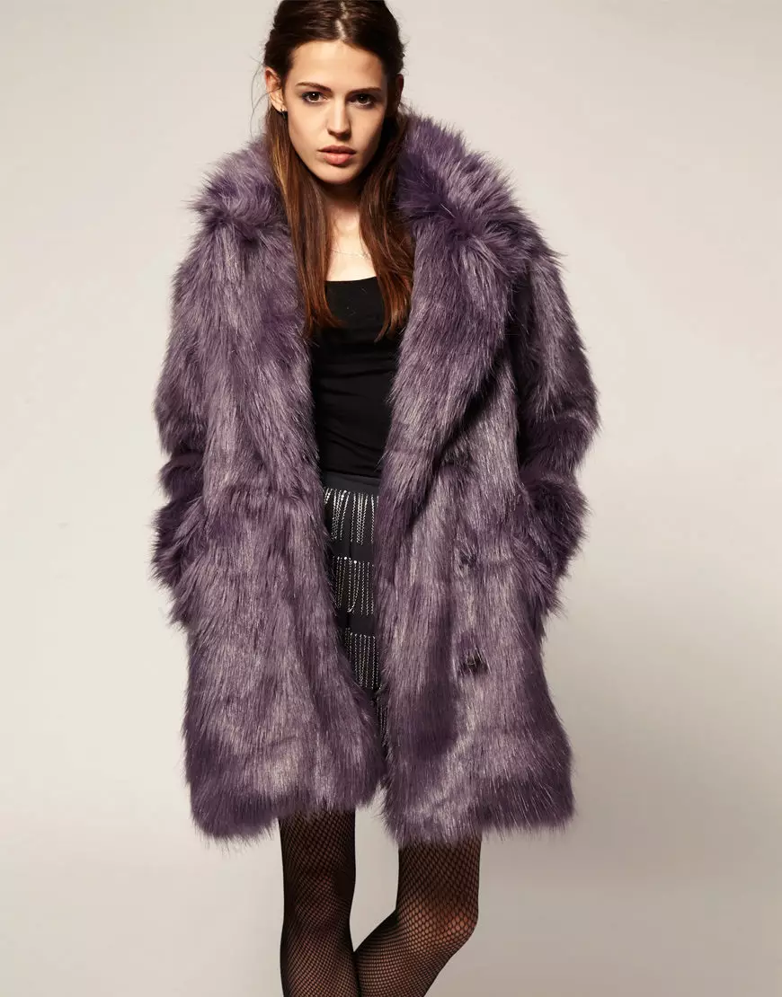 Eco-fur Coats (127 Foto): Ulasan Apa Mantel Bulu Dari Eco-Fur, Model Di Bawah Doodle 742_112