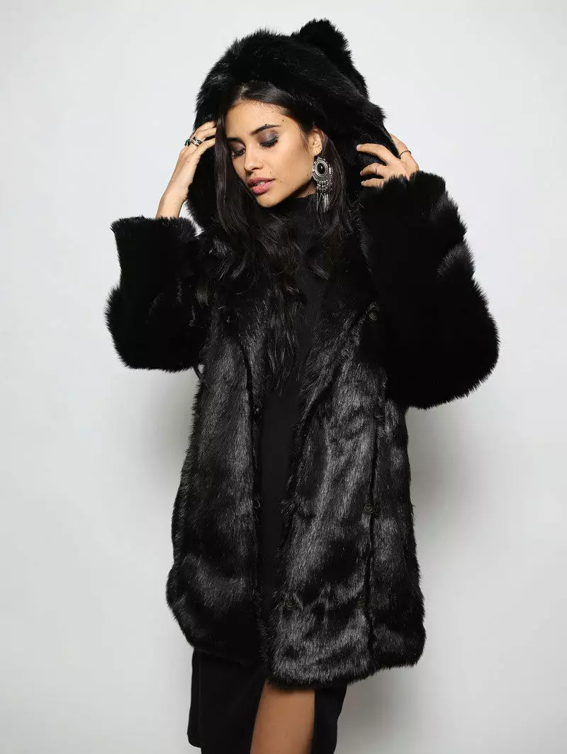Eco-fur coats (127 Mga Litrato): Mga Review kung unsa ang usa ka fur coat nga gikan sa eco-fur, modelo sa ilawom sa Doodle 742_19