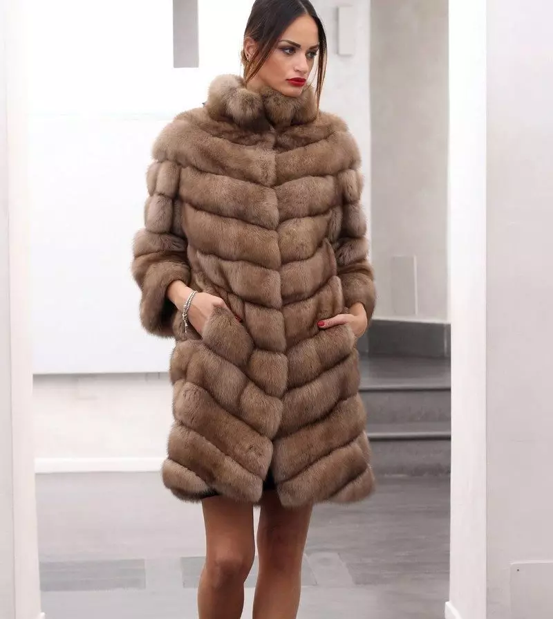 Sable Fur Coat (73 Bilder): Hvor mye er en sobulær pelsjakke, vurderinger 754_68