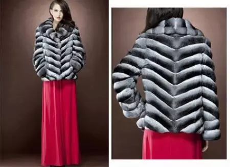 Shinchilla кожено палто (91 снимки): колко е бял, кафяв, нарязан, какво палто на чинчила, трикотаж, ревюта 759_67