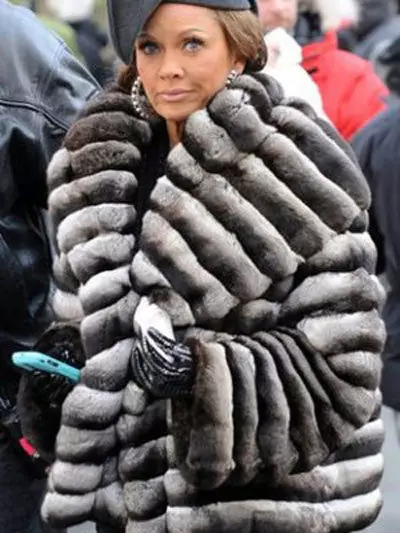 Shinchilla кожено палто (91 снимки): колко е бял, кафяв, нарязан, какво палто на чинчила, трикотаж, ревюта 759_76