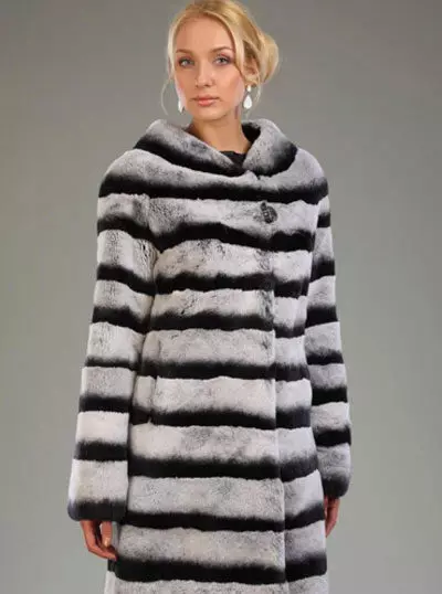 Shinchilla кожено палто (91 снимки): колко е бял, кафяв, нарязан, какво палто на чинчила, трикотаж, ревюта 759_82