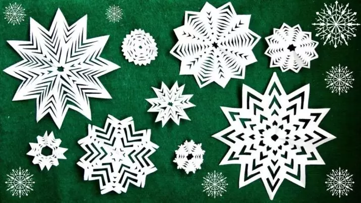 Dekorazzjoni ta 'twieqi bil-snowflakes (48 ritratt): Kif sbieħ li dekorazzjoni l-twieqi fuq is-Sena l-Ġdida bil Snowflakes mill-karta? Kif twaħħal il-snowflakes? 7619_2