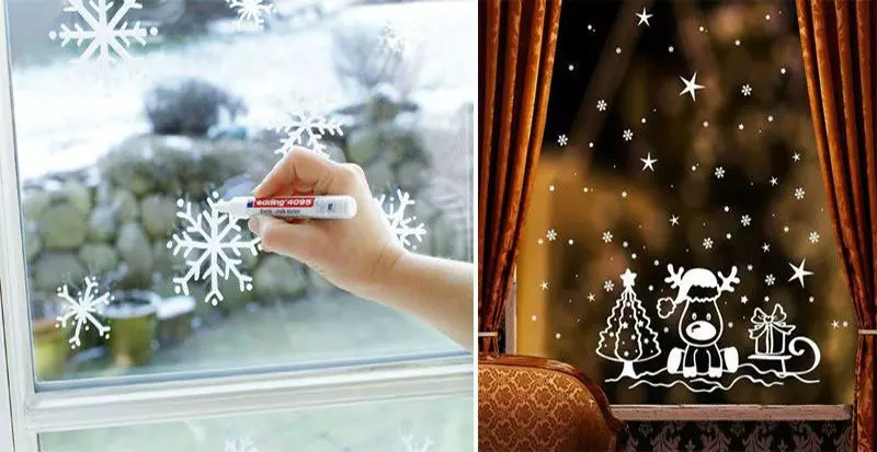 Dekoracija sustava Windows sa snježnim pahuljicama (48 fotografija): Kako lijepo ukrasiti prozore na Novoj godini s pahuljicama iz papira? Kako držati pahuljice? 7619_23