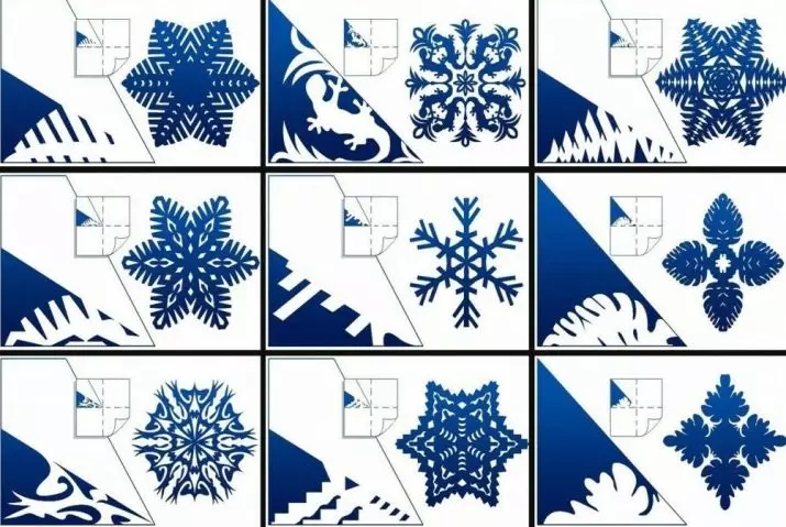 Dekorazzjoni ta 'twieqi bil-snowflakes (48 ritratt): Kif sbieħ li dekorazzjoni l-twieqi fuq is-Sena l-Ġdida bil Snowflakes mill-karta? Kif twaħħal il-snowflakes? 7619_47