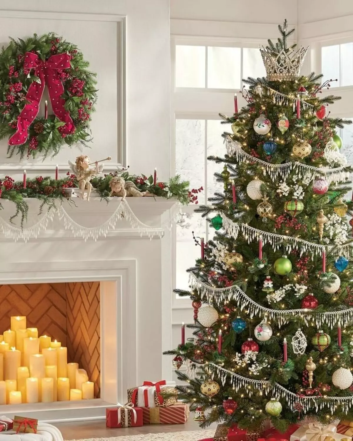 איך להתלבש עץ חג המולד מסוגנן? 56 תמונה מה לקשט יפה את עץ חג המולד בצבע לבן וגם אחר עבור השנה החדשה? סובייטים של מעצבים 7625_55