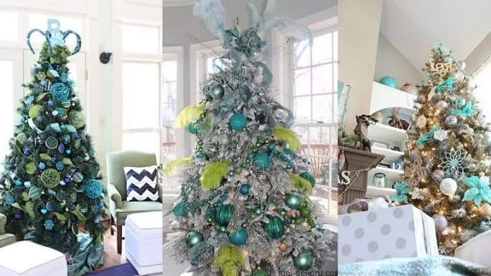 如何在蓝色银色颜色装饰圣诞树？ 30张照片如何打扮球和其他装饰在蓝色和银色的色调？ 7627_25