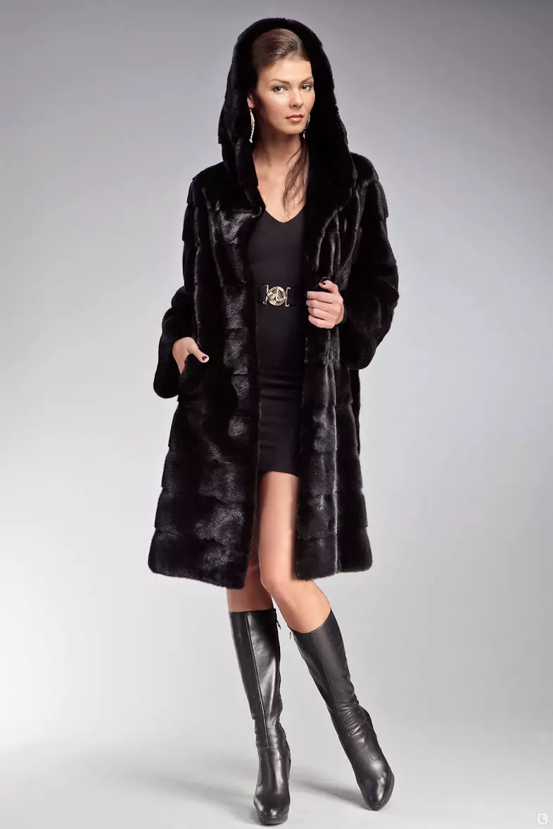 O que usar um casaco de pele (120 fotos): com que boné e sapatos são usados, com os quais o casaco de pele é sem coleira, preto, cinza, com um lenço, imagens com um casaco de pele 768_90