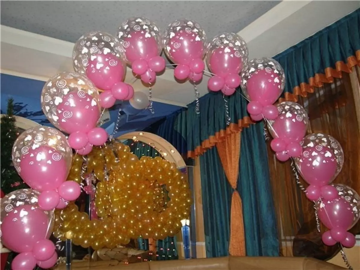 Украшение зала шарами на юбилей 45 лет женщине
