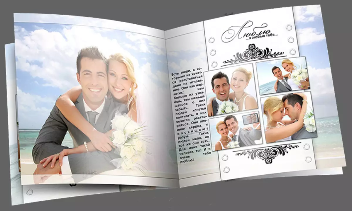 Свадбени пхотоБоок (53 фотографије): Примери пројекта књига са фотографијама венчања, узорака натписа и дизајна позадине 7760_14