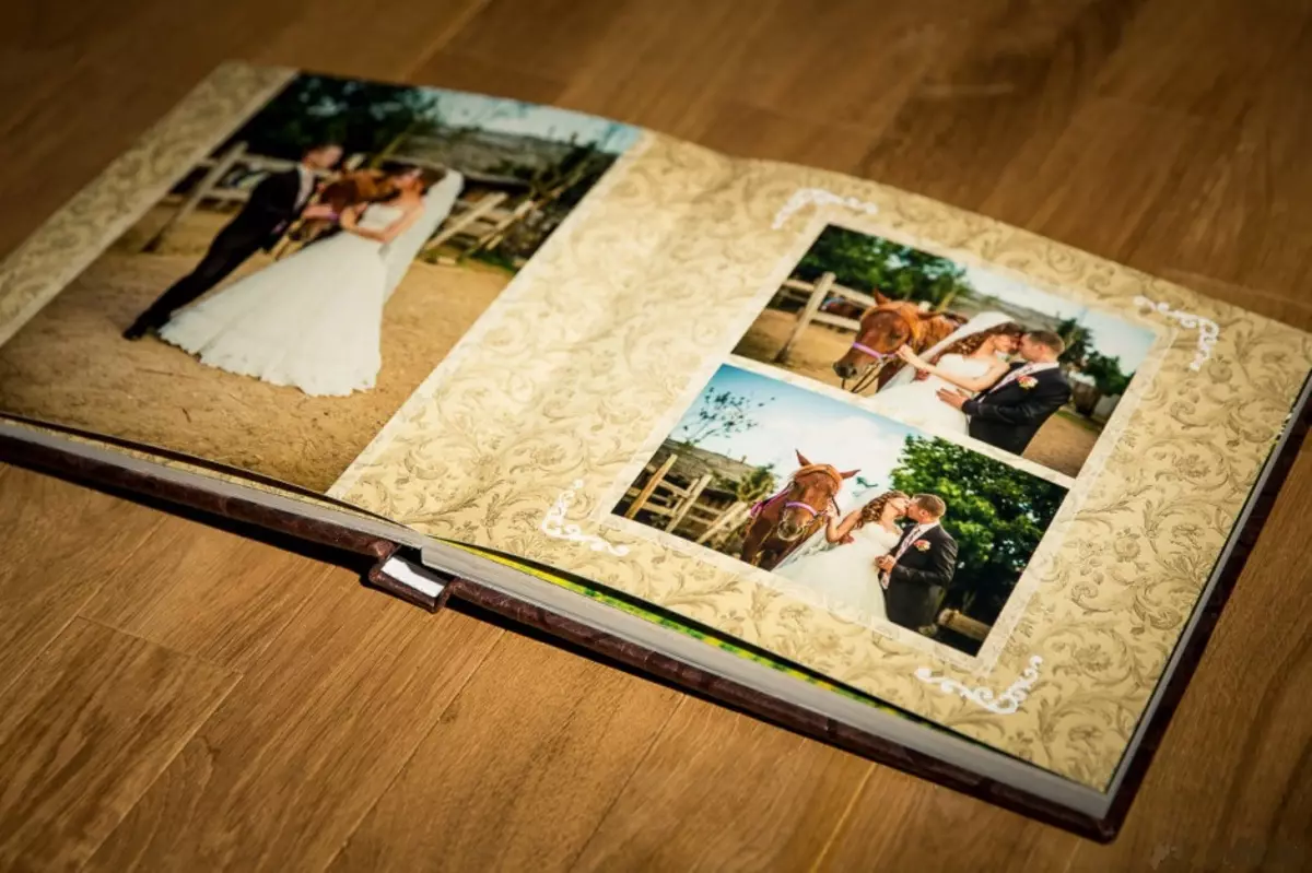 Свадбени пхотоБоок (53 фотографије): Примери пројекта књига са фотографијама венчања, узорака натписа и дизајна позадине 7760_32