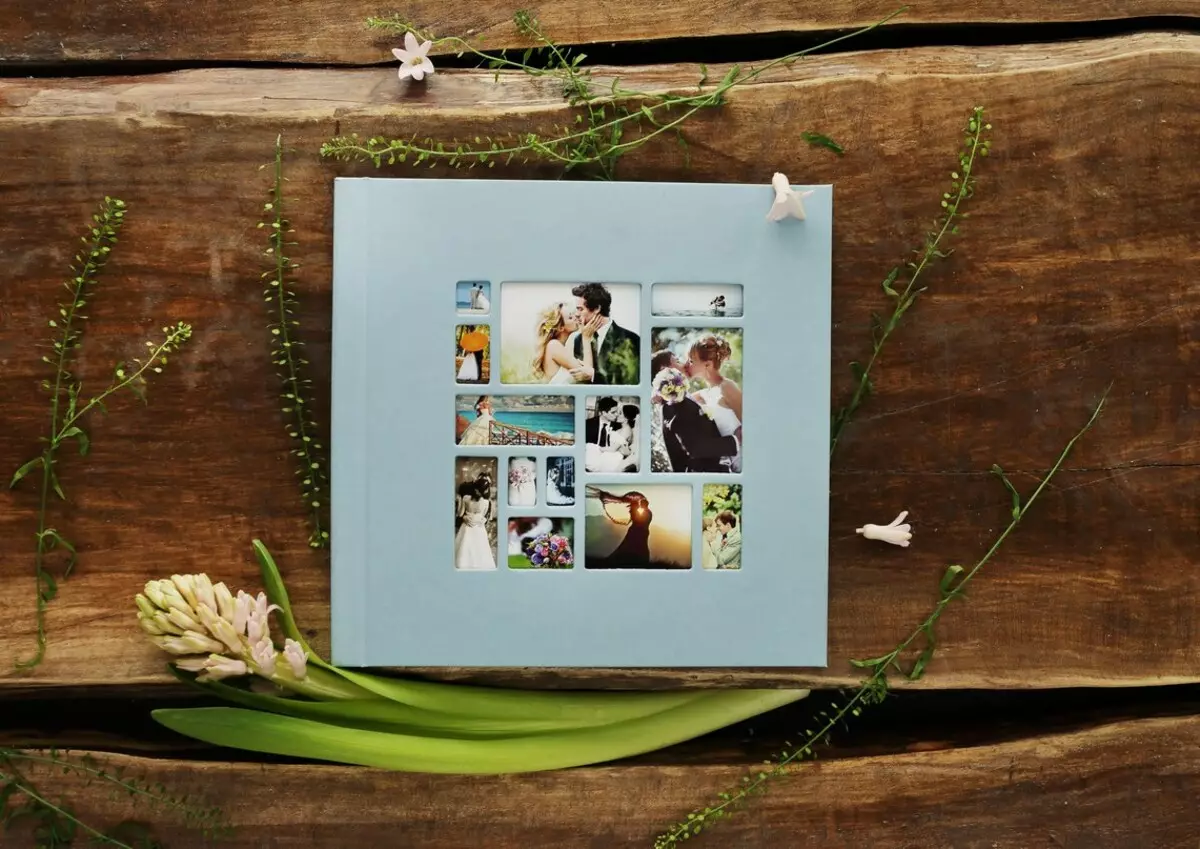 Свадбени пхотоБоок (53 фотографије): Примери пројекта књига са фотографијама венчања, узорака натписа и дизајна позадине 7760_53