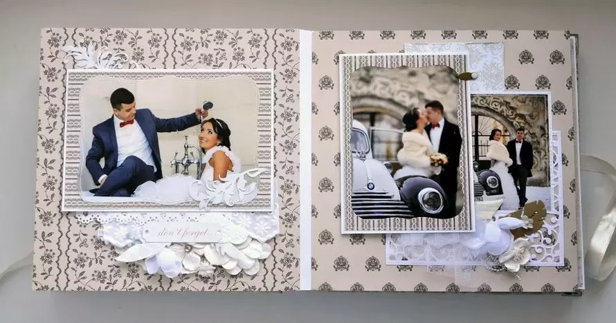 Весільний фотоальбом (46 фото): оформлення альбому для фотографій в техніці скрапбукінг своїми руками, приклади фотоальбомів ручної роботи 7770_3