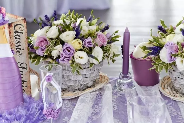 Purpura kāzas (60 fotogrāfijas): kāzu fona apdares idejas baltā violetā krāsā. Kāda ir piesātināta violeta tonis kāzās? 7792_55