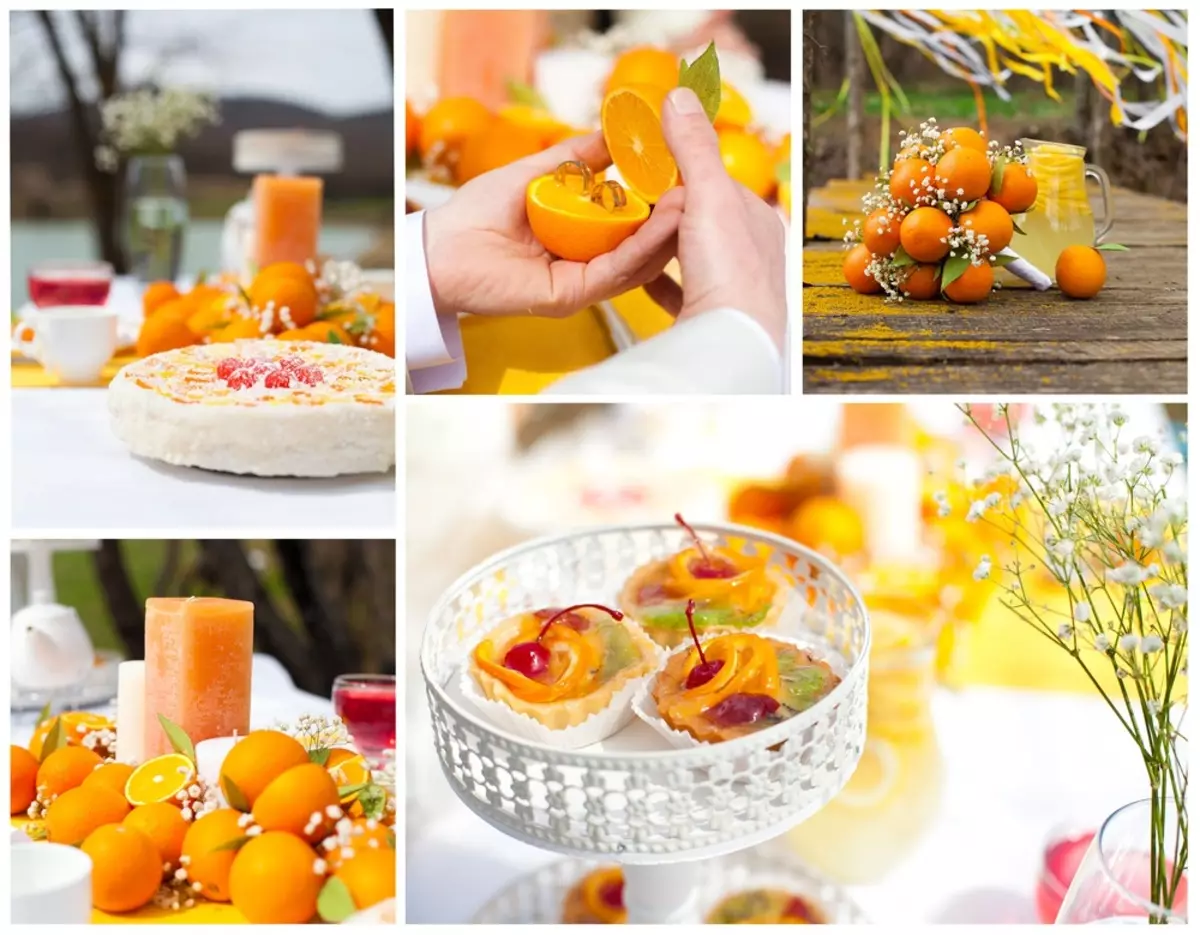 حفل زفاف في الصفراء (61 صور): تصميم الغرف بألوان برتقالية في تركيبة مع الأزرق والأرجواني وأرجواني. قيمة ظلال صفراء وأفكار مثيرة للاهتمام 7835_58