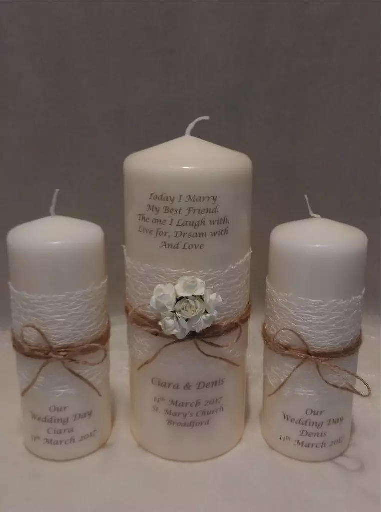 Dekorace svíček pro svatbu s vlastními rukama (19 photos): Master Class na krásné výzdobě svatebních svíček 7848_15
