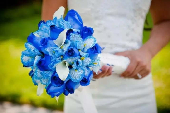 ब्लू रंग (62 फोटो) मध्ये विवाह: पांढरा आणि मऊ, सर्वो आणि स्वर्गीय, निळा आणि पीच-ब्लू रंग डिझाइन करण्यासाठी कल्पना 7854_21