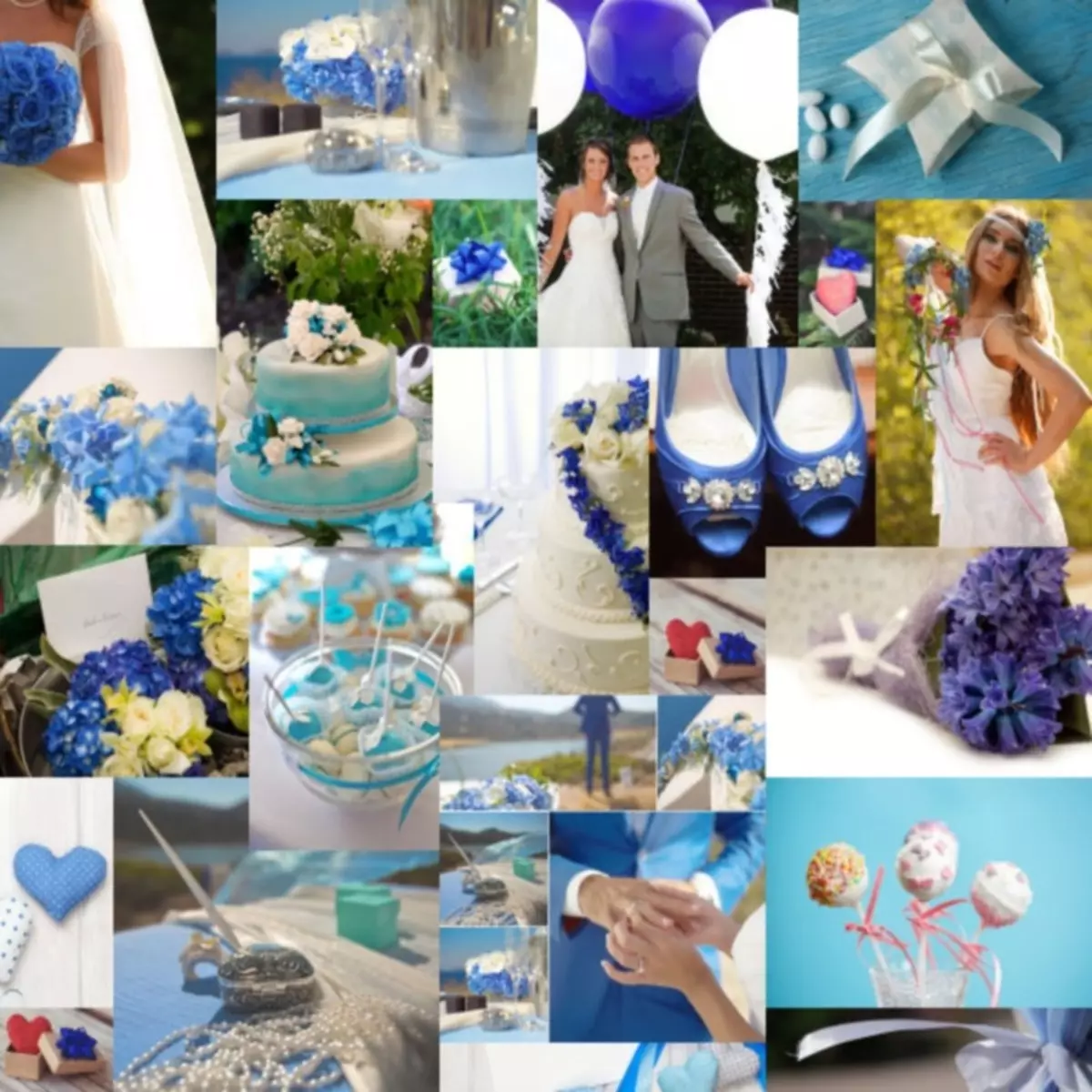 藍色婚禮（62張照片）：設計婚禮背景的白色和柔軟，伺服和天堂，藍色和桃藍色的想法 7854_60