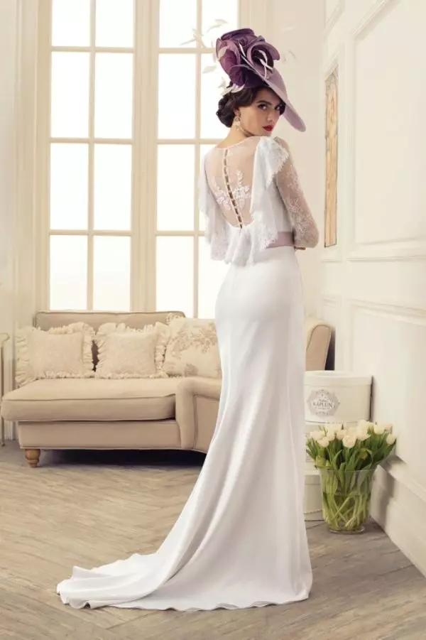 Vestido de novia con un reporte abierto de la colección de lujo cansado Tatyana Kaplun