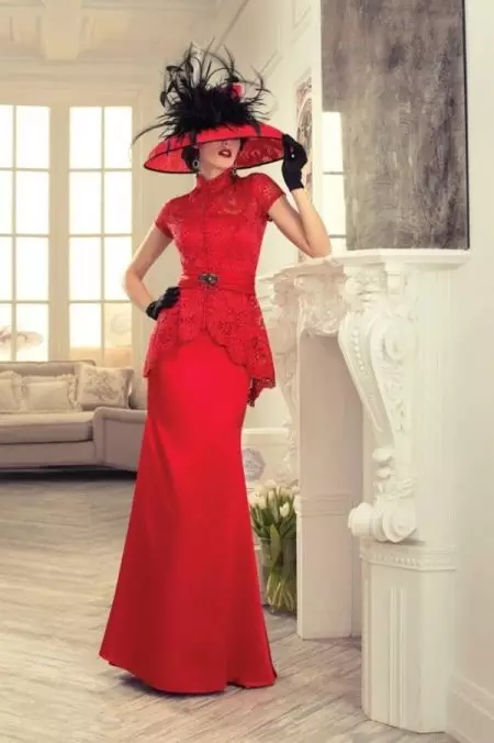 Poročna obleka rdeča iz zbirke utrujene luksuz tatiana kaplun