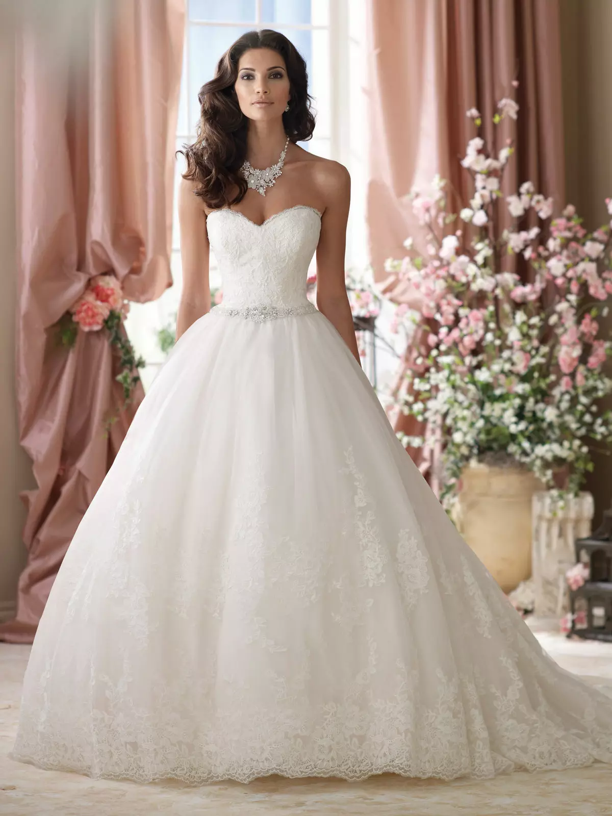 White Brunette Wedding Dress