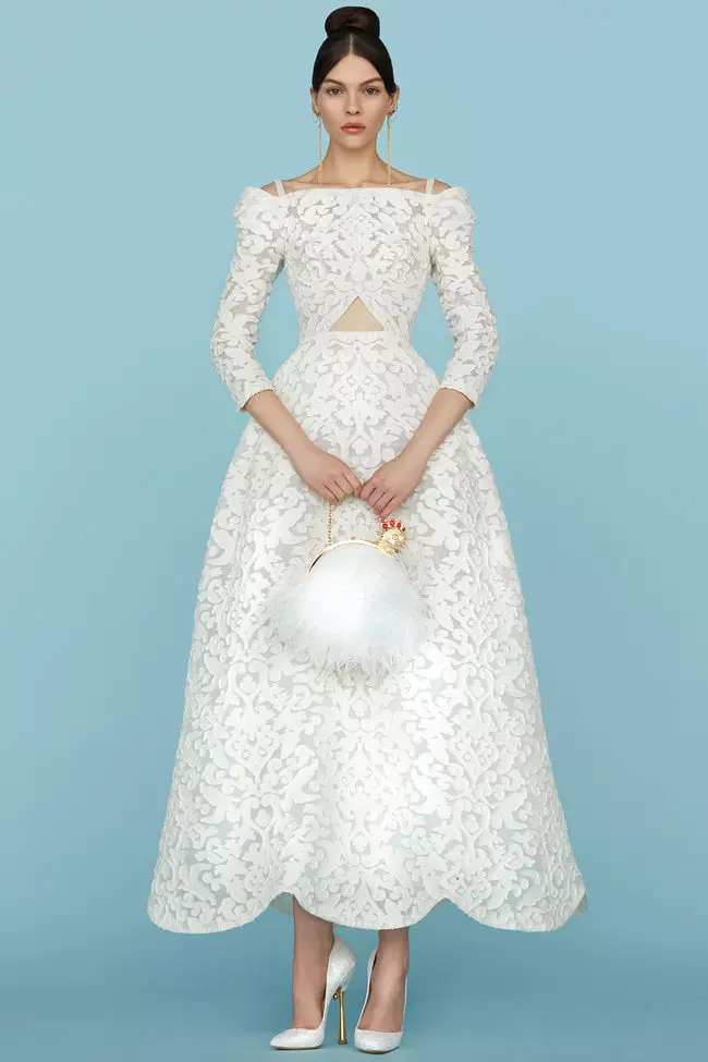 Vestido de novia de encaje MIDI blanco
