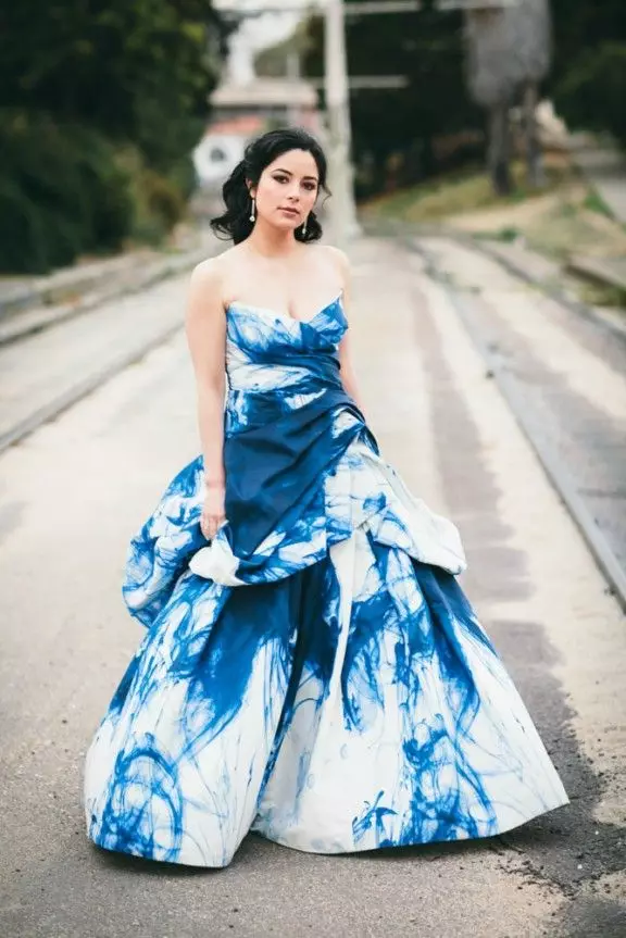 Vestido de novia azul-azul